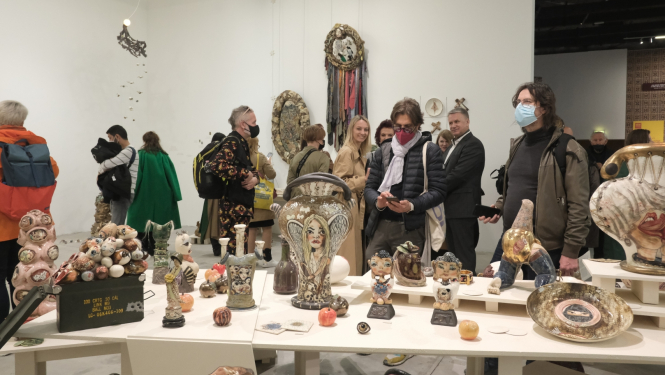 Venēcijas biennālē atklāts mākslinieču dueta Skuja Braden veidotais Latvijas paviljons, foto: Ēriks Božis