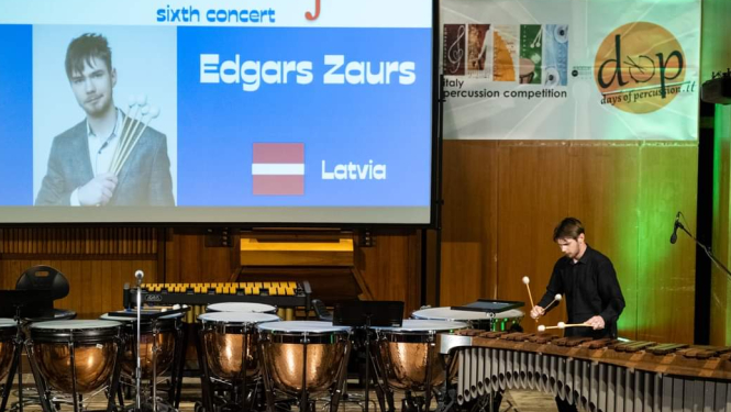 Edgars Zaurs uzstājas starptautiskajā konkursā "Italy Percussion Competition 20th Edition"