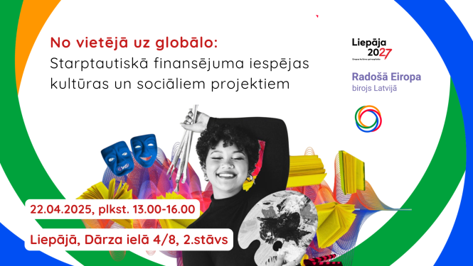 vizuālais materiāls semināram par ES finansējuma iespējām Liepājā