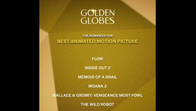 Ekrānskats no brīža, kad filma “Straume” tika nominēta “Golden Globe” balvai