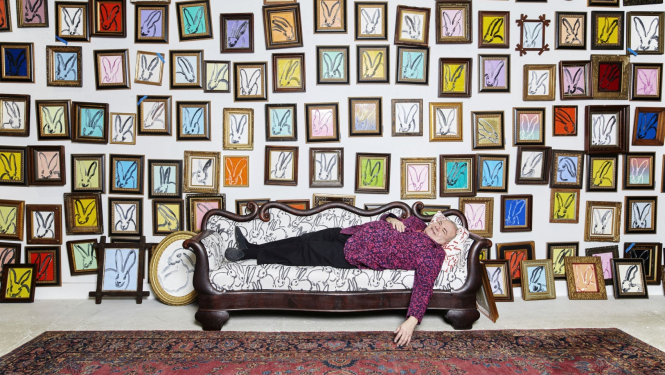 Publicitātes attēls Hanta Slonema personālizstādei “Brīnumainā pasaule” Mākslas muzejā RĪGAS BIRŽA. 2022. Foto: Brendons Šulmans (Brandon Schulman)