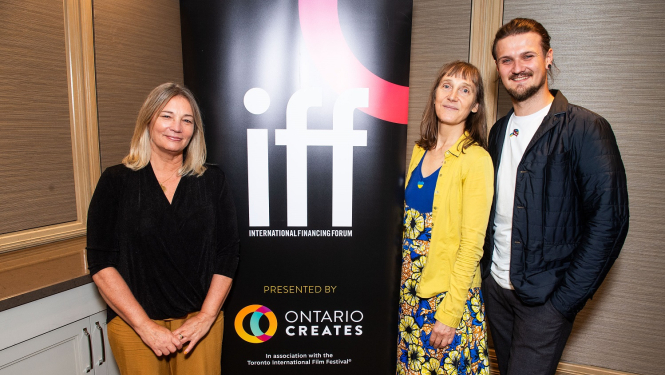 IFF kuratore Larisa Gutmanis, Signe Baumane, Dominiks Jarmakovics