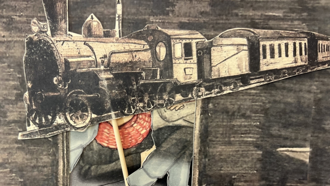 Papīra figūras, vilciens, cilvēki