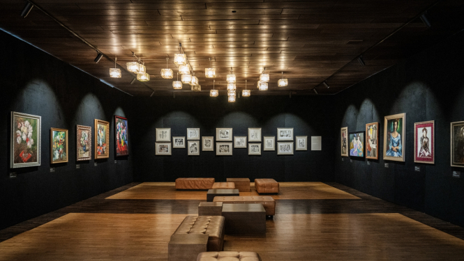 Izrādei “Meistars un Margarita” veltīta izstāde Dailes teātrī, foto: Mārcis Baltskars