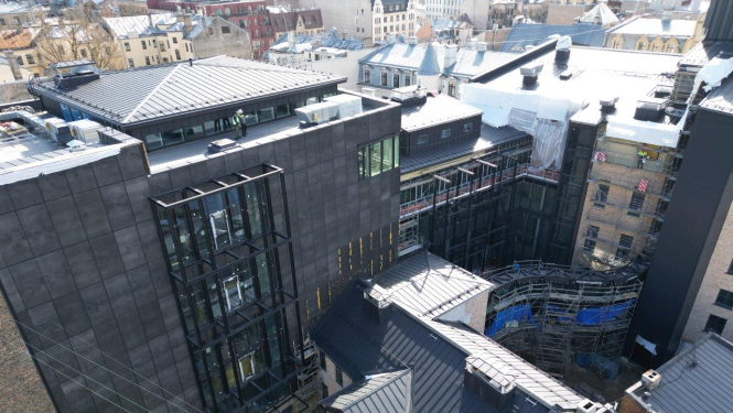 Jaunā Rīgas teātra ēka no putnskata