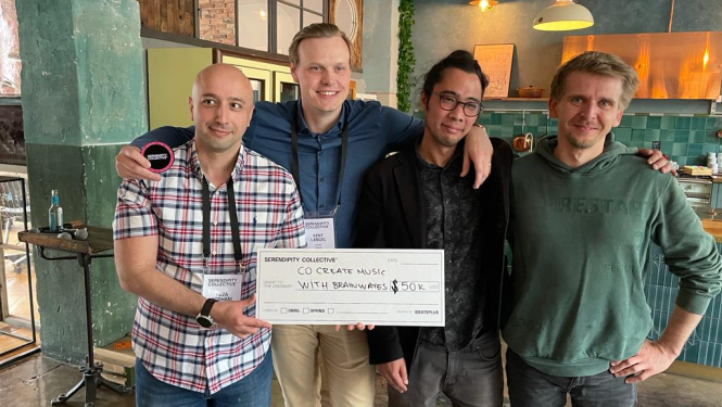 Foto no kreisās: Reza Sobhani, Kents Langels, Džeikins Pusons un Mārtiņš Dāboliņš.