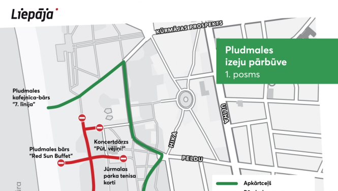 Liepājas pludmales pārbūves 1. posma karte