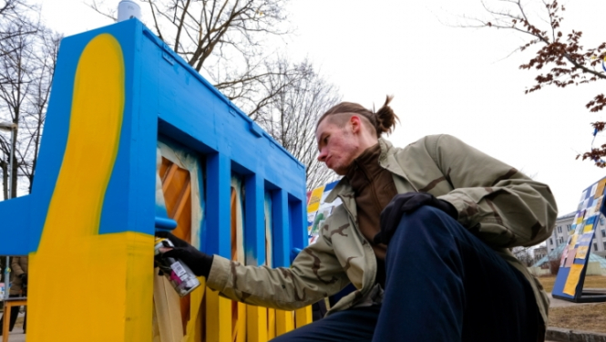 Mūziķu Katrīnas Gupalo un Andreja Osokina dāvinātās klavieres “УКРАÏНА”, foto: Kristaps Turiščevs