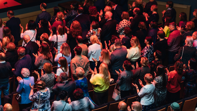 Koncerta apmeklētāji zālē, foto: Kristaps Anškens