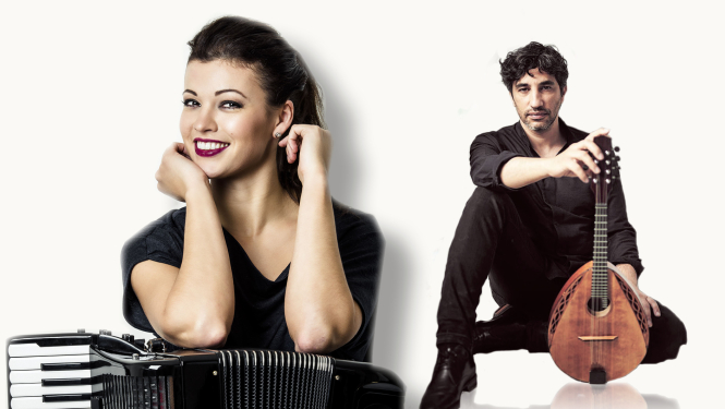 Akordeoniste Ksenija Sidorova un mandolīnists Avi Avitals