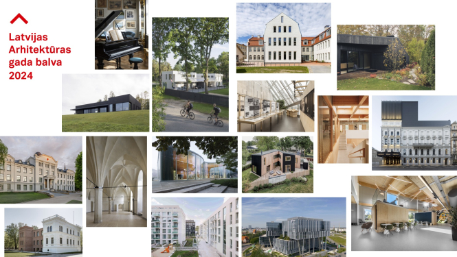 Latvijas Arhitektūras gada balvas 2024 finālisti - kolāža no attēliem
