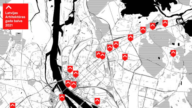 Rīgas karte ar iezīmētiem objektiem