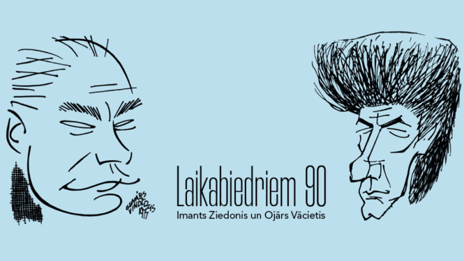 Karikatūras, divu dzejnieku portreti