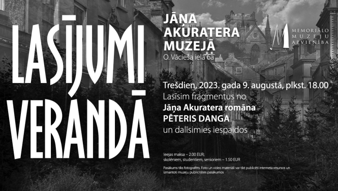 Afiša ar uzrakstu: Lasījumi verandā