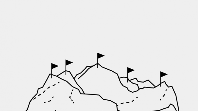 Ilustrācija ar salocītu papīru un karodziņiem