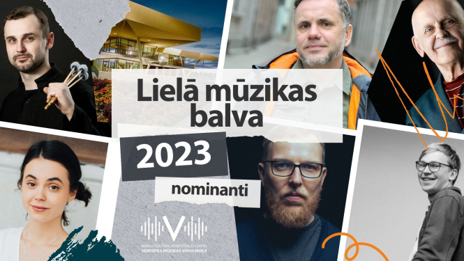 Sešu mūziķu portretu kolāža