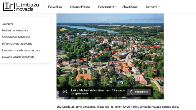 Tīmekļvietnes skats, foto ar pilsētu no putna lidojuma