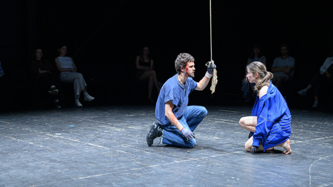 Latvijas Kultūras akadēmijas teātra režijas mākslas 3. kursa studentes Nellijas Spūles kursa darba izrāde “Ei, jūs tur!”