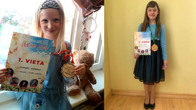 LMMDV Kora klases audzēknēm panākumi I Starptautiskajā bērnu un jauniešu vokālistu konkursā “Uzstaro 2021”.