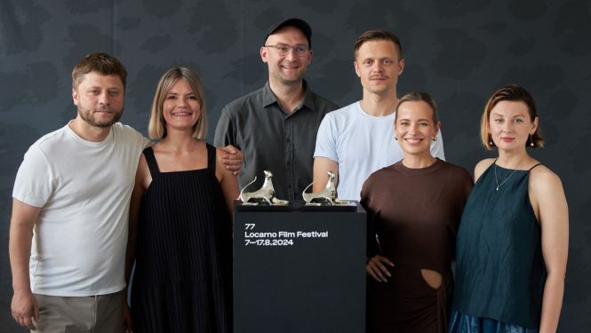 Laureātu foto ar Lokarno balvu, foto: Audrius Solominas