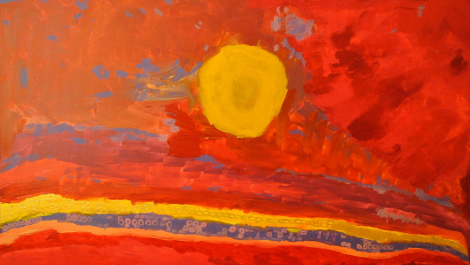 Marijas Leinas (Marie Lein) darbs no izstādes “Krāsu prieks”.