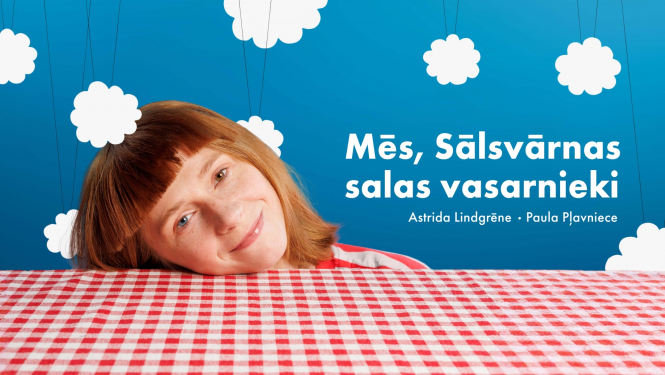 Izrādes vizuālais materiāls ar uzrakstu “Mēs, Sālsvārnas salas vasarnieki”