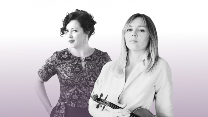 Pianiste Agnese Egliņa un vijolniece Sofija Kirsanova