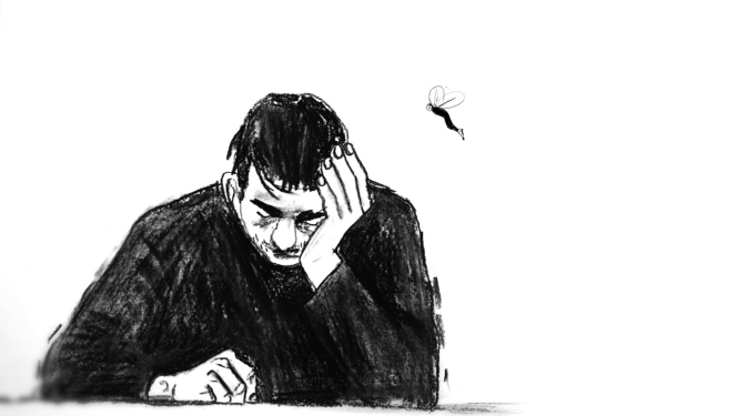 Kadrs no īsfilmas "Sakritības / Misaligned"