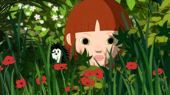 Kadrs no animācijas filmas „Nina un eža noslēpums” (Nina and the Hedgehog’s Secret)