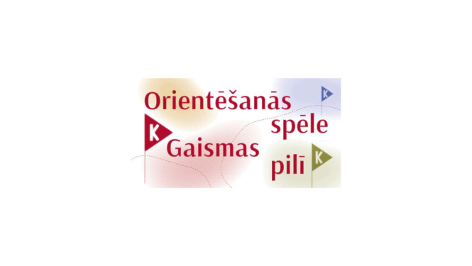 Orientēšanās spēle Gaismas pilī - publicitātes attēls ar tekstu