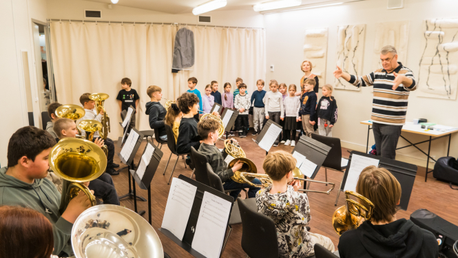 Pūšaminstrumentu spēles festivāls “Skaņu virpulī” - darba moments ar audzēkņiem