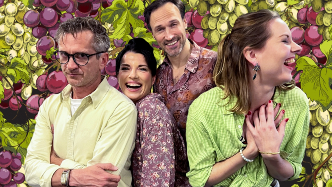 Četri aktieri un vīnogas