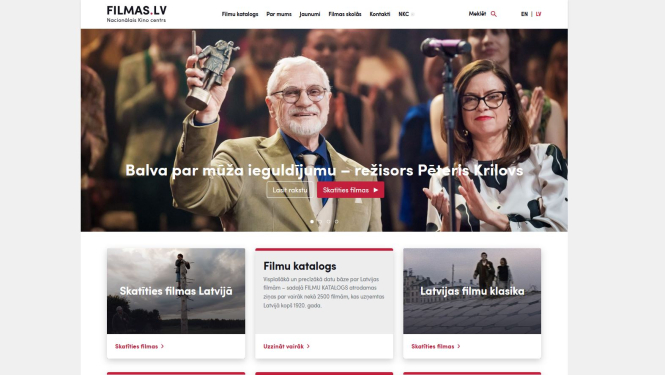 Portāla filmas.lv sākumlapas ekrānskats