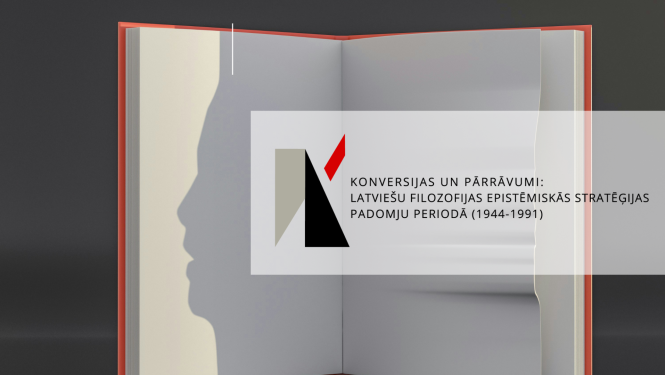 Afiša ar tekstu “Filozofija Latvijā (1944–1991): konversijas un pārrāvumi”