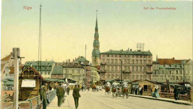 Pastkarte “Rīgas skats”. 20.gs. sākums. No RVKM krājuma.