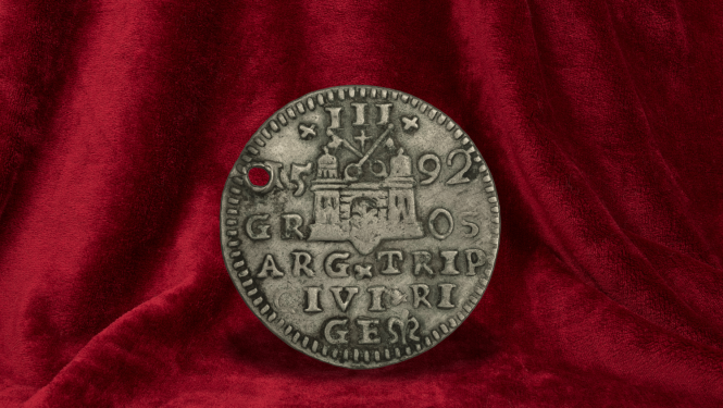 Polijas-Lietuvas valdnieks un Zviedrijas karalis Sigismunds III Vāsa (1587–1632), trīsgrasis (viltojums), 1591. g. Reverss.