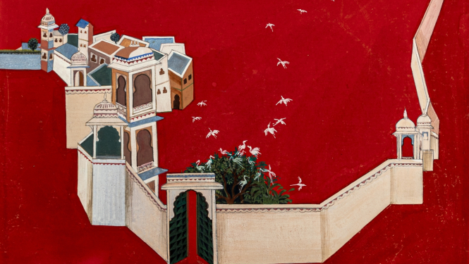 Šails Čojals (Shail Choyal, 1945). Pilsēta. Rietumindija. Kartons, guaša, zīmulis. LNMM kolekcija. Publicitātes foto