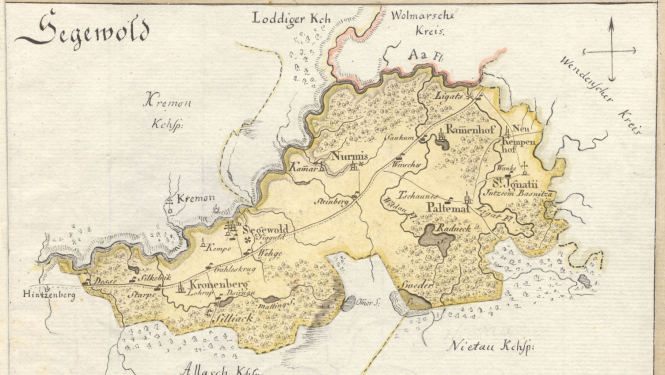 Siguldas draudzes karte 18. gs. beigās