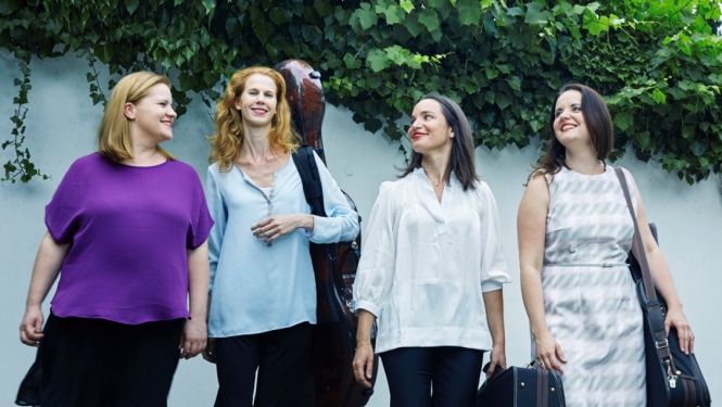 Baibas Skrides kameransambļa “Skride Quartet” dalībnieki