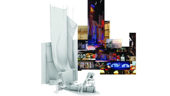 Latvijas ekspozīcijas “Untamed Assembly: Backstage of Utopia” (“Nepieradinātā asambleja: Utopijas aizkulises”) vizualizācijas fragments