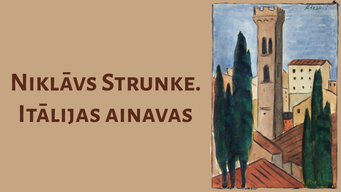 Pasākuma afiša ar tekstu: Niklāvs Strunke. Itālijas ainavas.