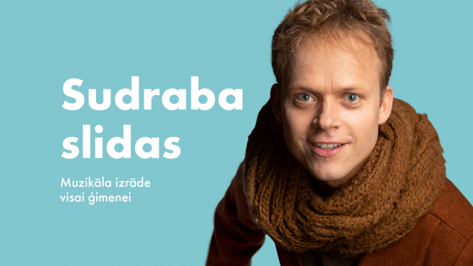 Izrādes “Sudraba slidas” publicitātes attēls, aktieris Uldis Siliņš