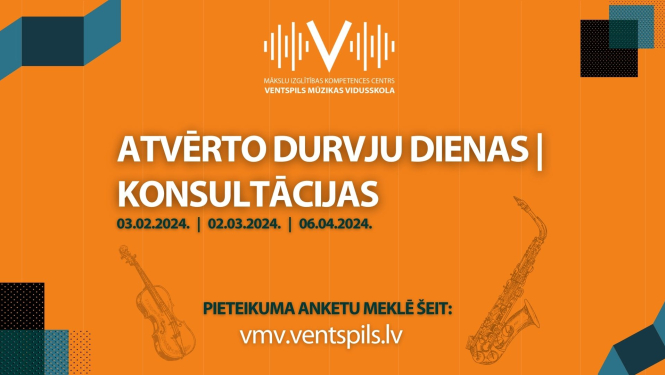 MIKC “Ventspils Mūzikas vidusskola” aicina uz atvērto durvju dienu