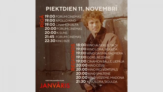 Filmas „Janvāris” seansi 11. novembrī