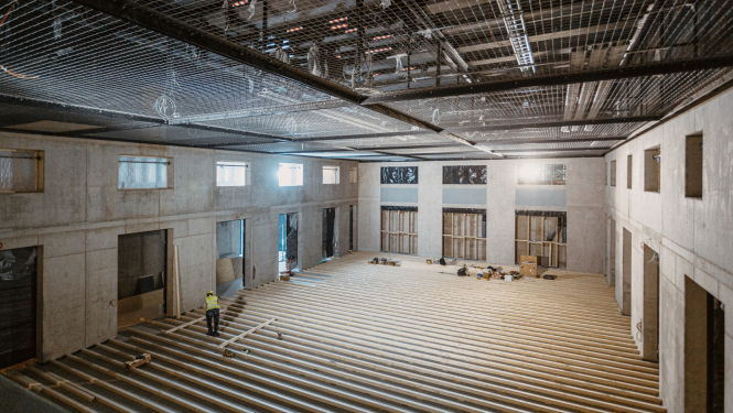 Jaunā Rīgas teātra (JRT) ēku kompleksa rekonstrukcijas process, foto: VNĪ