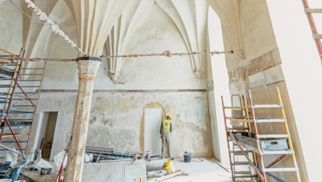 Rīgas pils kastelas atjaunošanas darbu process