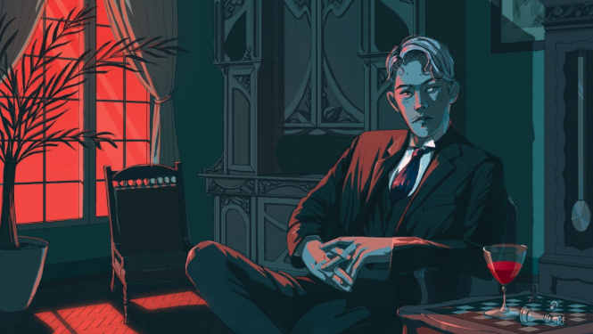 Izstādes plakāta ilustrācija, autore: Anna Ābola.