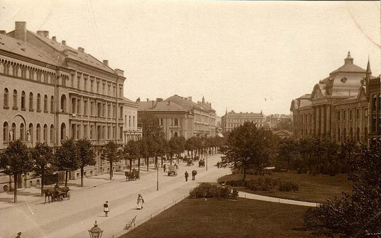 Skats uz Krišjāņa Valdemāra ielu 20. gadsimta sākumā.