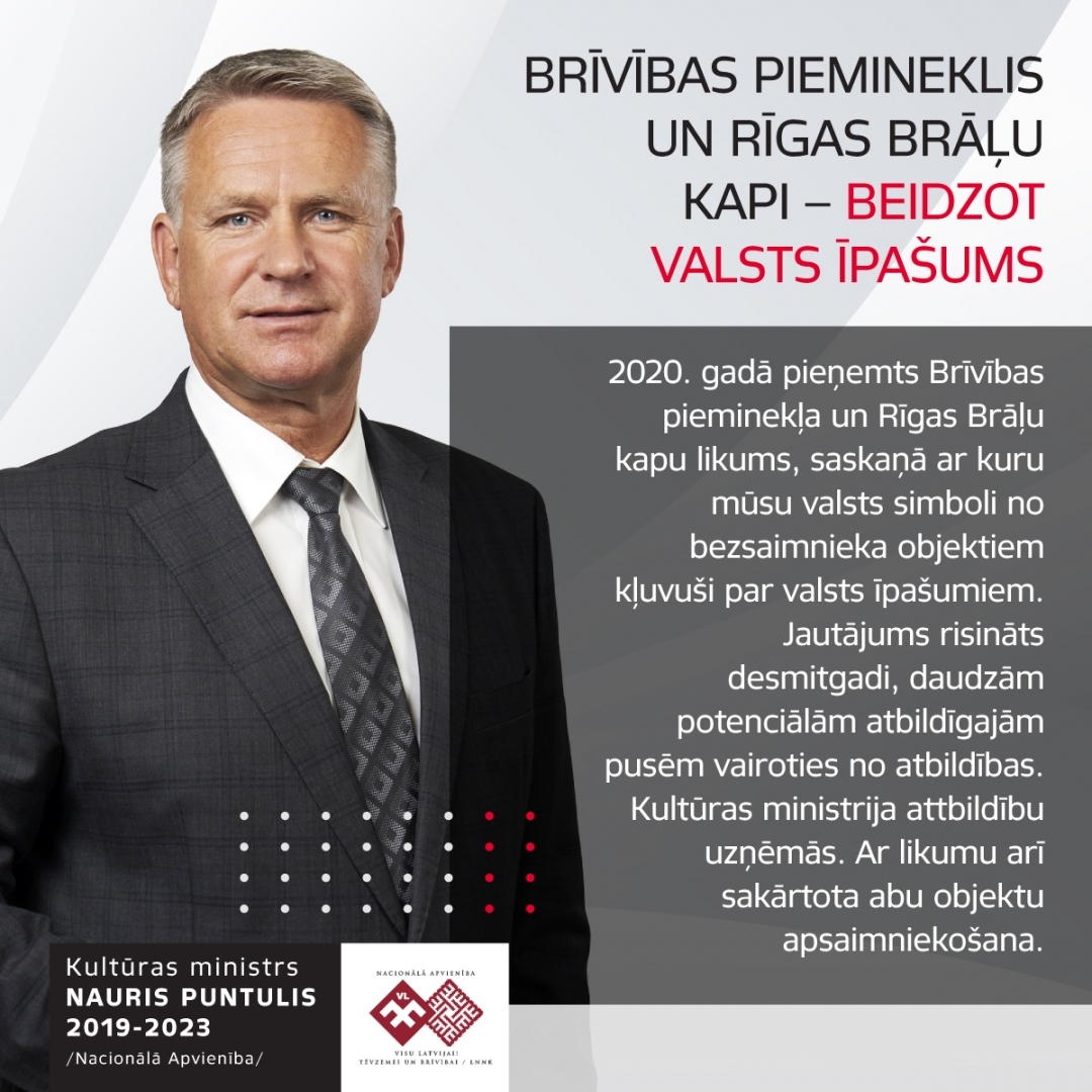 Kultūras ministra Naura Puntuļa apkopojums par 4 darbības gadu laikā paveikto