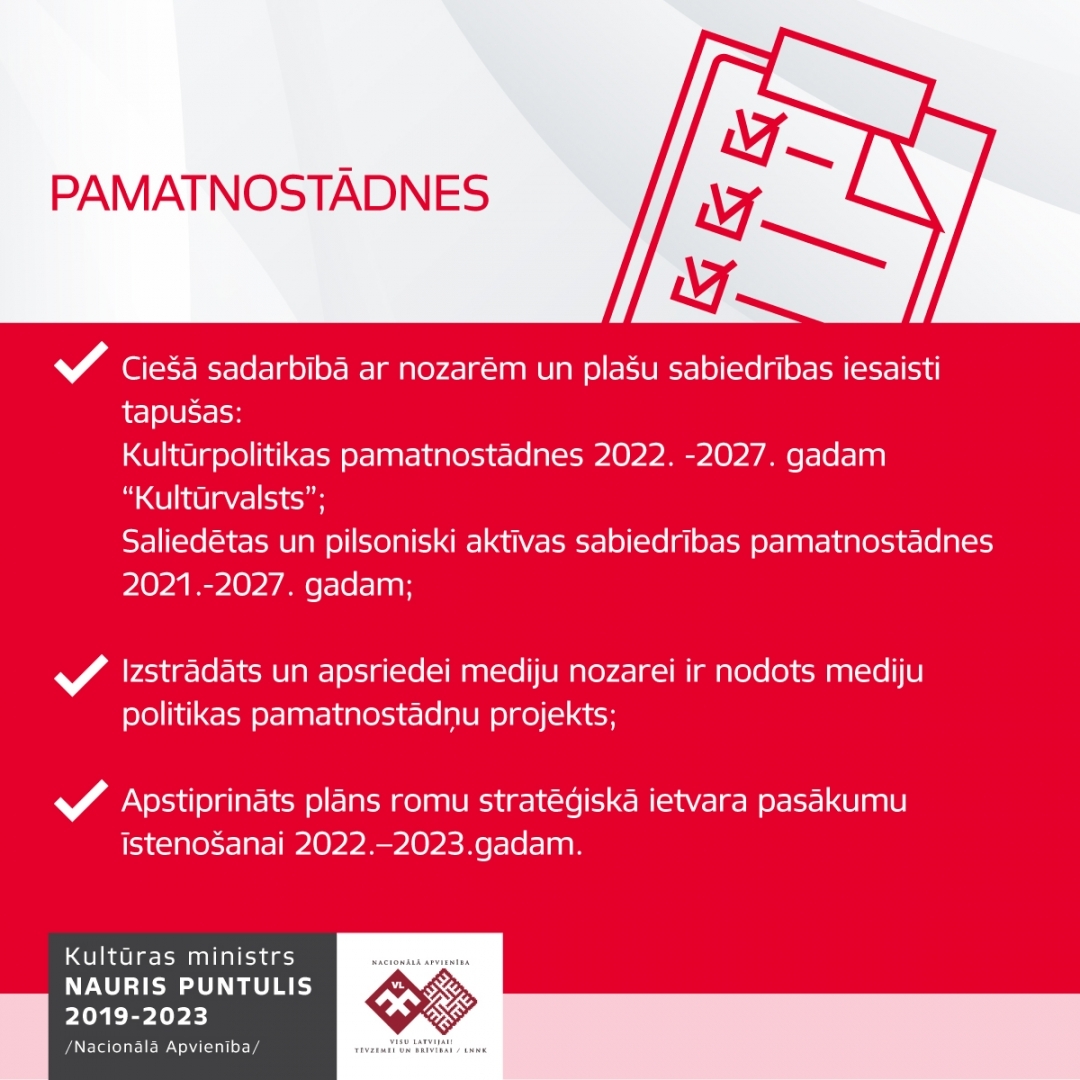 Kultūras ministra Naura Puntuļa apkopojums par 4 darbības gadu laikā paveikto